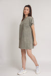 Oversized Pocket tee shirt dress, in vintage olive. Image 6