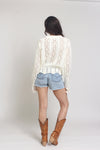 Pointelle knit cardigan, in Off White. Image 10
