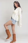 Pointelle knit cardigan, in Off White. Image 12