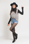 Pointelle knit sweater vest, in Taupe. Image 7