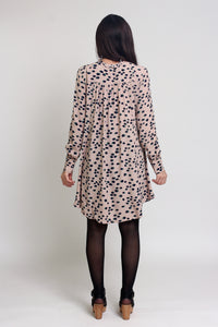 Polka dot shirt dress, in almond mix. Image 13