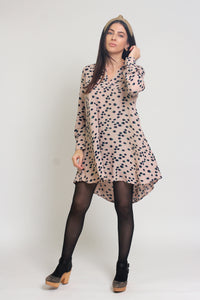 Polka dot shirt dress, in almond mix. Image 14