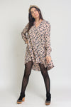 Polka dot shirt dress, in almond mix. Image 4