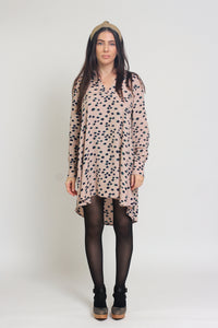 Polka dot shirt dress, in almond mix. Image 6