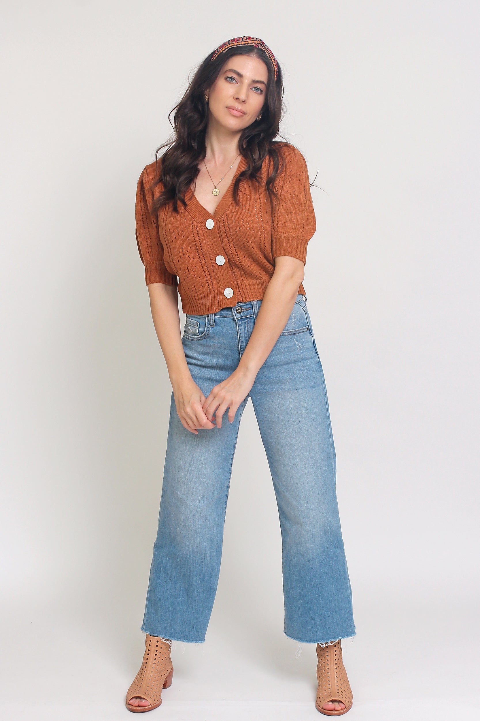 Endless Blu Eyelet Puff Sleeve Cardigan – Franklin Sunset
