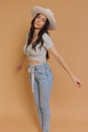 Olive & Pique// Felt rancher hat with band, in Ivory. Image 11