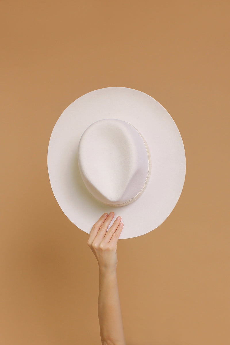 Olive & Pique// Felt rancher hat with band, in Ivory. Image 13