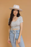 Olive & Pique// Felt rancher hat with band, in Ivory. Image 2