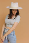 Olive & Pique// Felt rancher hat with band, in Ivory. Image 5