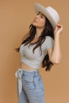 Olive & Pique// Felt rancher hat with band, in Ivory. Image 6