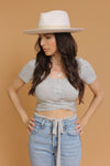Olive & Pique// Felt rancher hat with band, in Ivory. Image 9