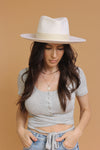 Olive & Pique// Felt rancher hat with band, in Ivory.
