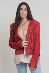 Faux suede jacket, in rust. Image 3