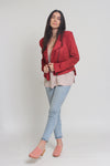 Faux suede jacket, in rust. Image 7