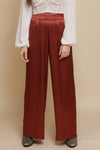 Satin wide leg pant, in marron glace. Image 2