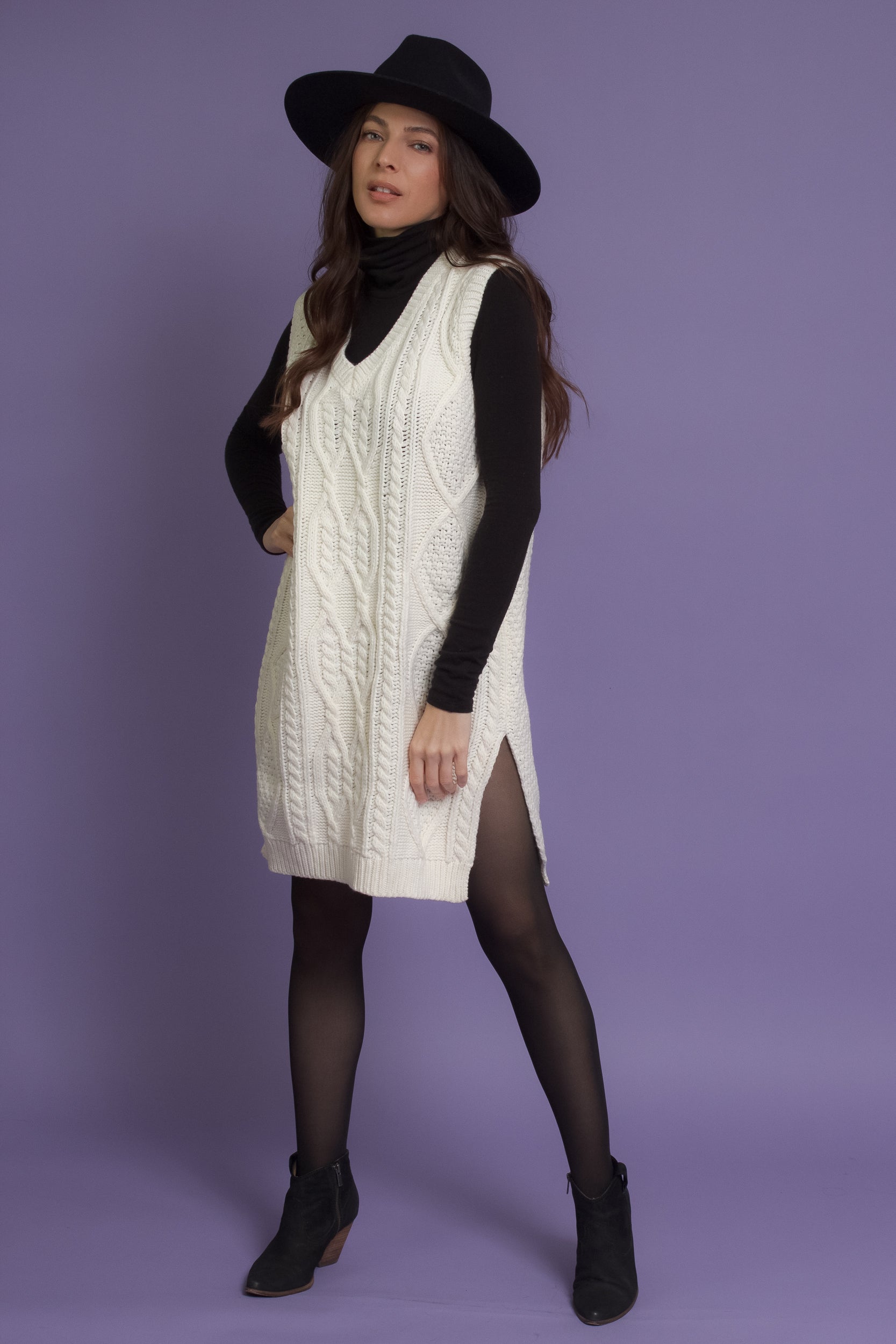 oversized knit vest dress Vkoywkm Womens Sweater Vest Dress Oversized V Neck Sleeveless Pullover Sweater Dress Solid Ribbed Knit Vest Dress Loose Casual Tank Sweater Dress,