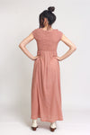 Babydoll style maxi dress with smocking, in Tropical Punch. Image 11