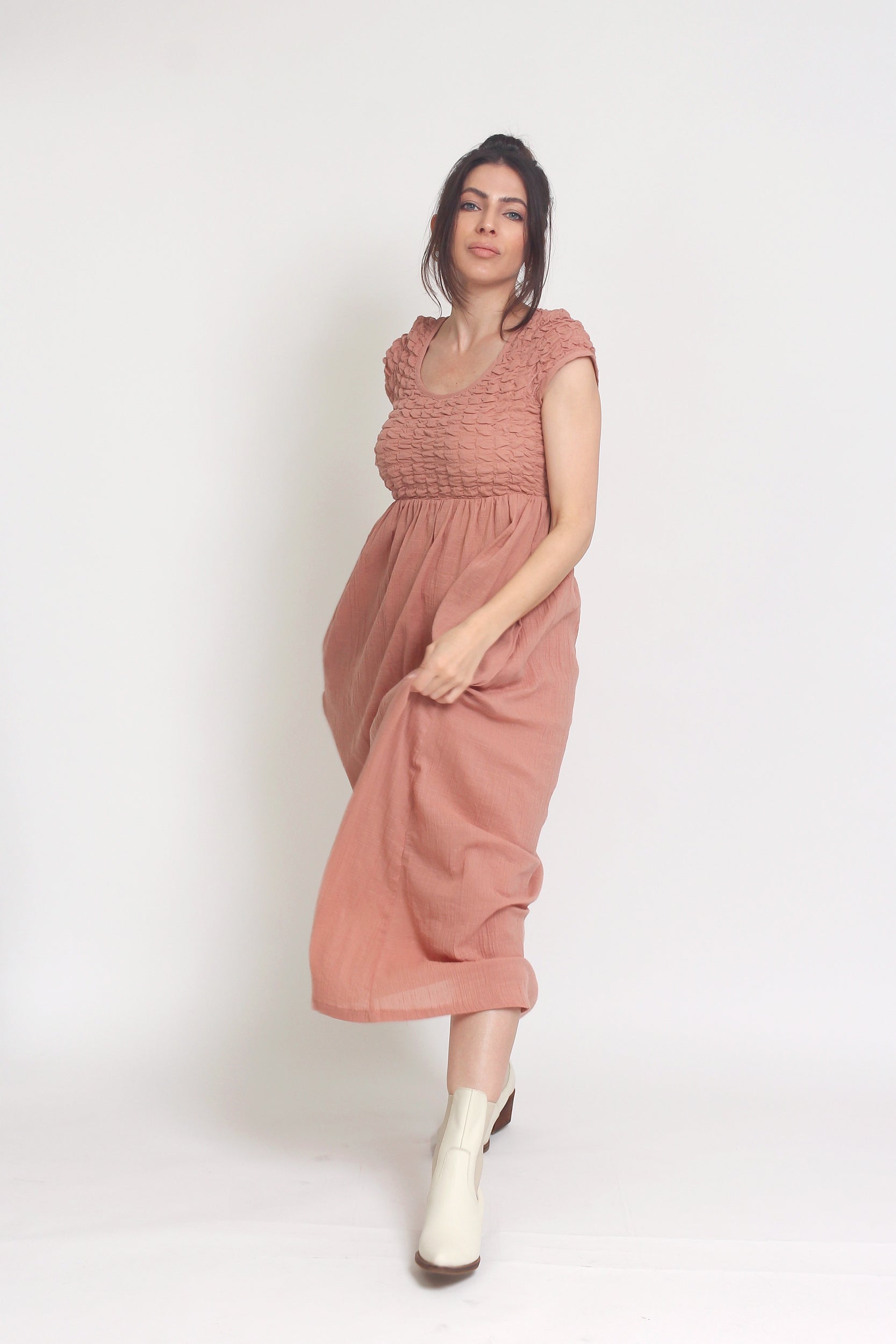 listicle maxi dress Wild Willow Denim Maxi Dress in Denim Blue by Three Bird Nest