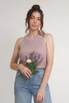 Sweater knit tank top, in mauve. Image 8
