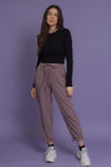 Jogger pant with drawstring waist, in mauve. Image 16