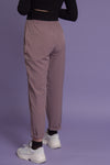 Jogger pant with drawstring waist, in mauve. Image 4
