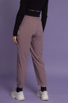 Jogger pant with drawstring waist, in mauve. Image 5