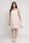 Tiered racerback sleeveless dress, in cream. Image 10