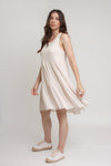 Tiered racerback sleeveless dress, in cream. Image 11