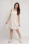 Tiered racerback sleeveless dress, in cream. Image 2