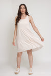 Tiered racerback sleeveless dress, in cream. Image 3