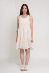 Tiered racerback sleeveless dress, in cream. Image 9